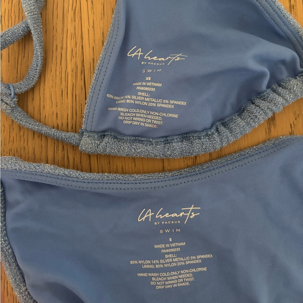 Pacsun / LA girls Sparkle Blue Bikini Set - Picture 2 of 7